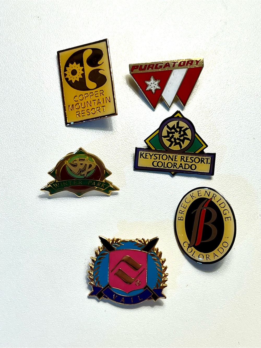 Vintage Ski Pin (Lot of 7) Premium Colorado Rockies Vail Breckenridge Keystone